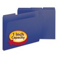 Smead Pressboard Folder, 1/3 Cut, Dark Blue, PK25, Expanded Width: 1" 21541